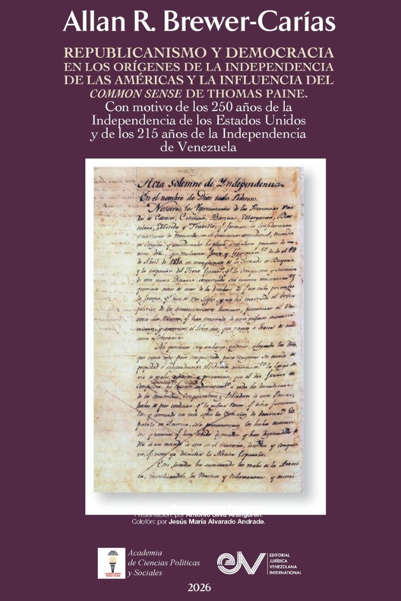 Immagine di REPUBLICANISMO Y DEMOCRACIA EN LOS ORIGENES DE LA INDEPENDENCIA DE LAS AMERICAS. La influencia del Common Sense de Thomas Paine. Con ocasión del 250 aniversario de la Independencia de los Estados Unidos de América (1776-2026) y de los 215 años de la Indep