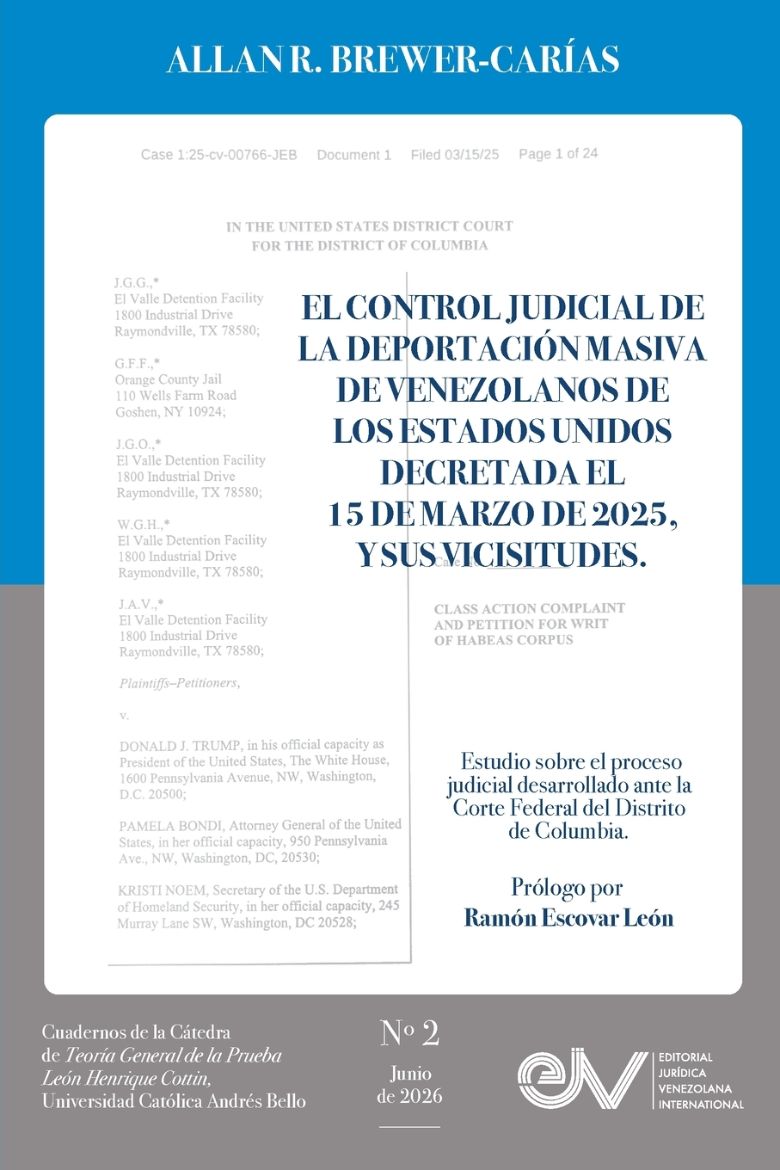 Immagine di EL CONTROL JUDICIAL DE LA DEPORTACION MASIVA DE VENEZOLANOS DE LOS ESTADOS UNIDOS DECRETADA EL 15 DE MARZO DE 2025, Y SUS VICISITUDES.