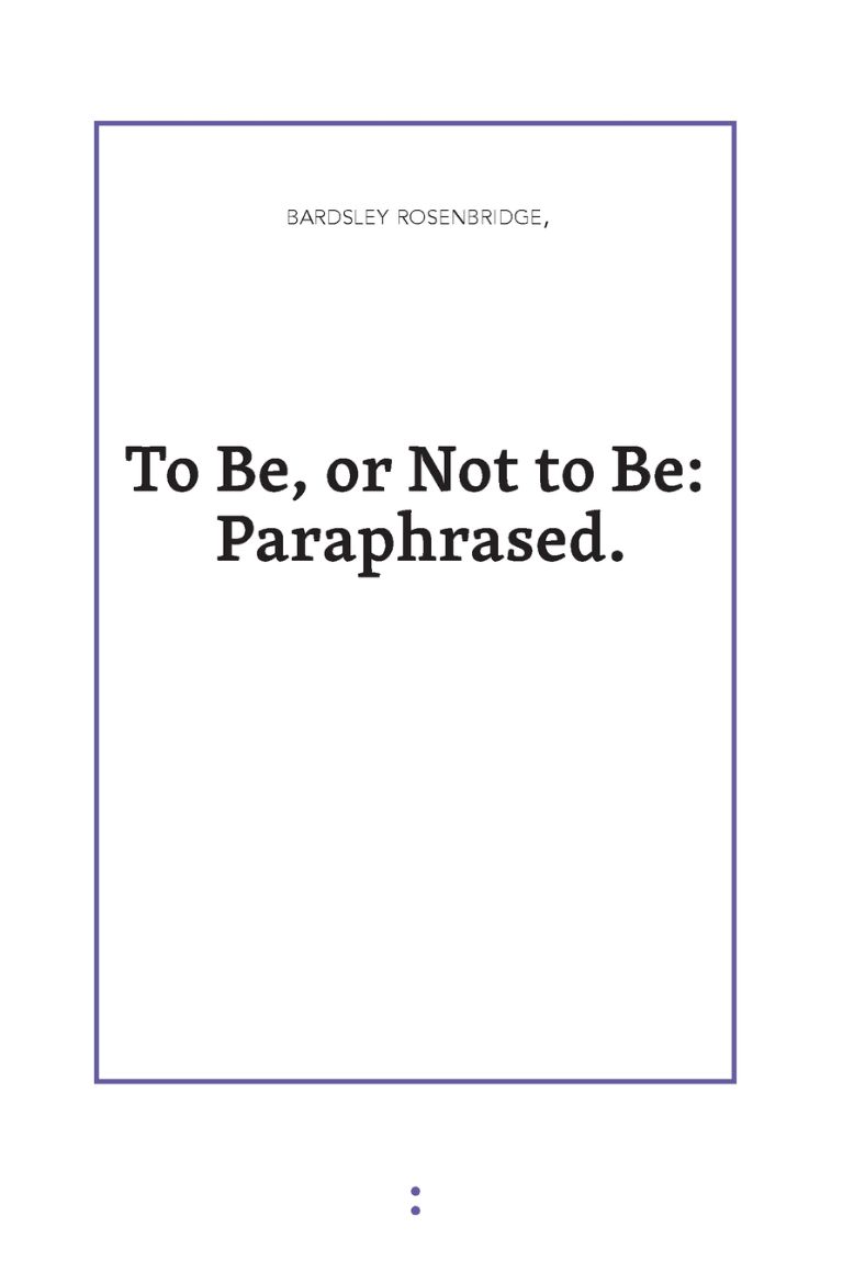 Immagine di To Be or Not to Be