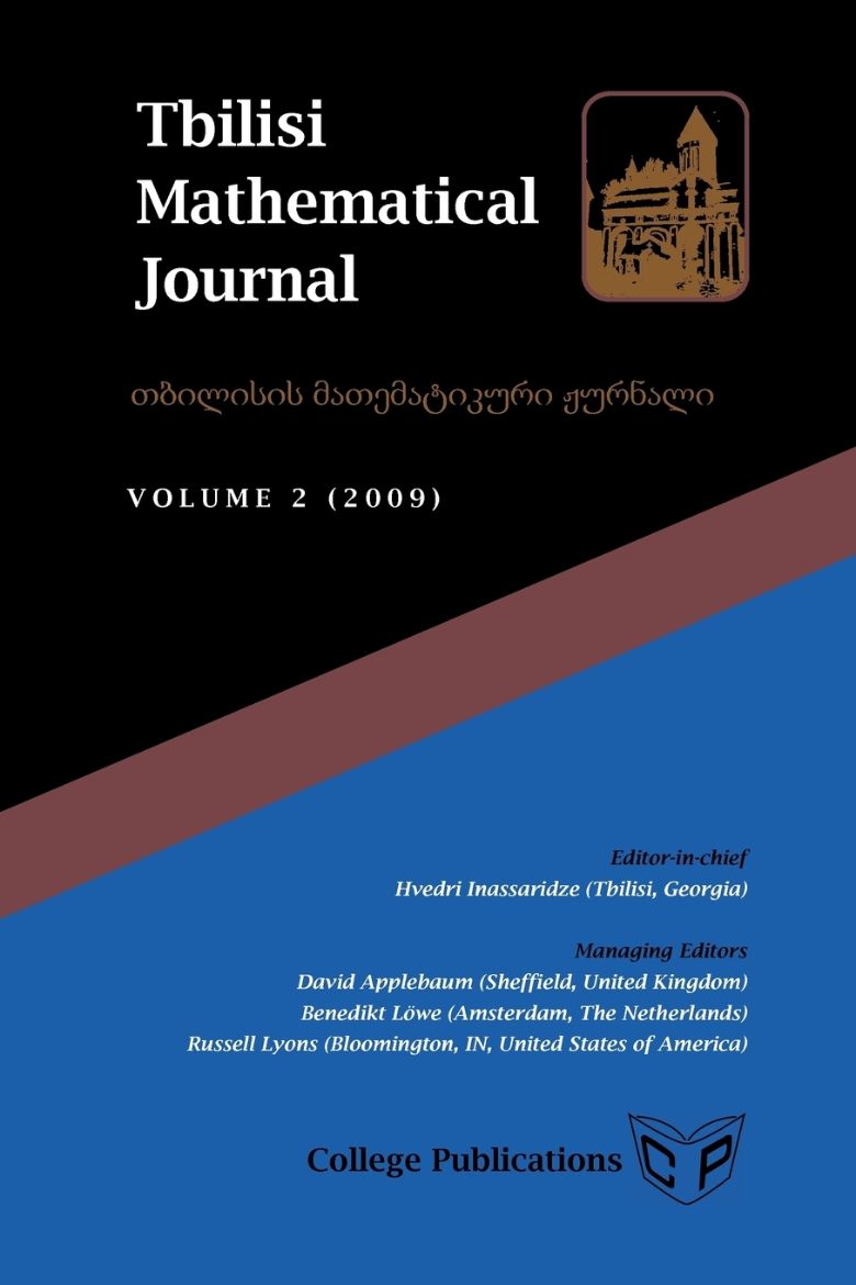 Picture of Tbilisi Mathematical Journal Volume 2 (2009)
