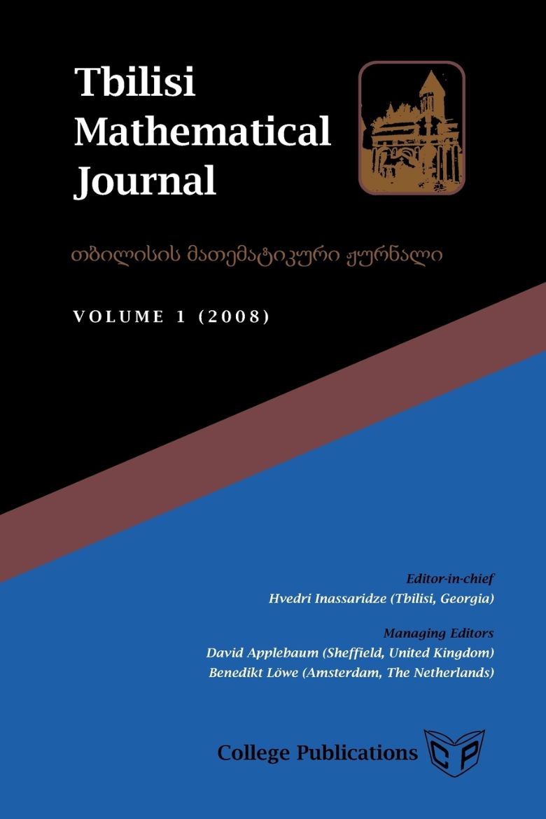 Picture of Tbilisi Mathematical Journal. Volume 1 (2008)