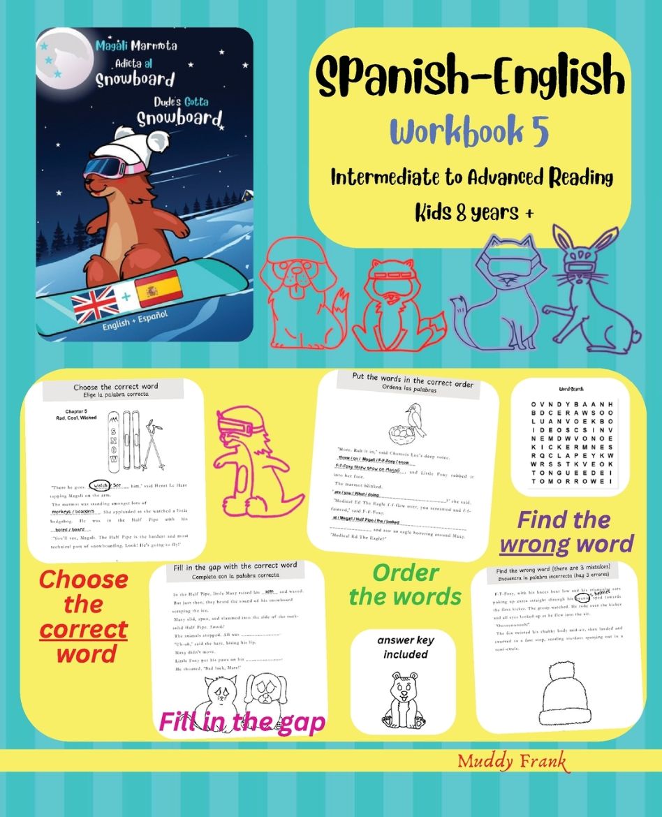 Immagine di Magali 5 Spanish-English Vocabulary Workbook with a Snowboarding Adventure
